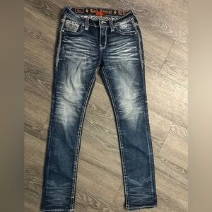 Rock Revival Distressed Blue Skinny Jeans